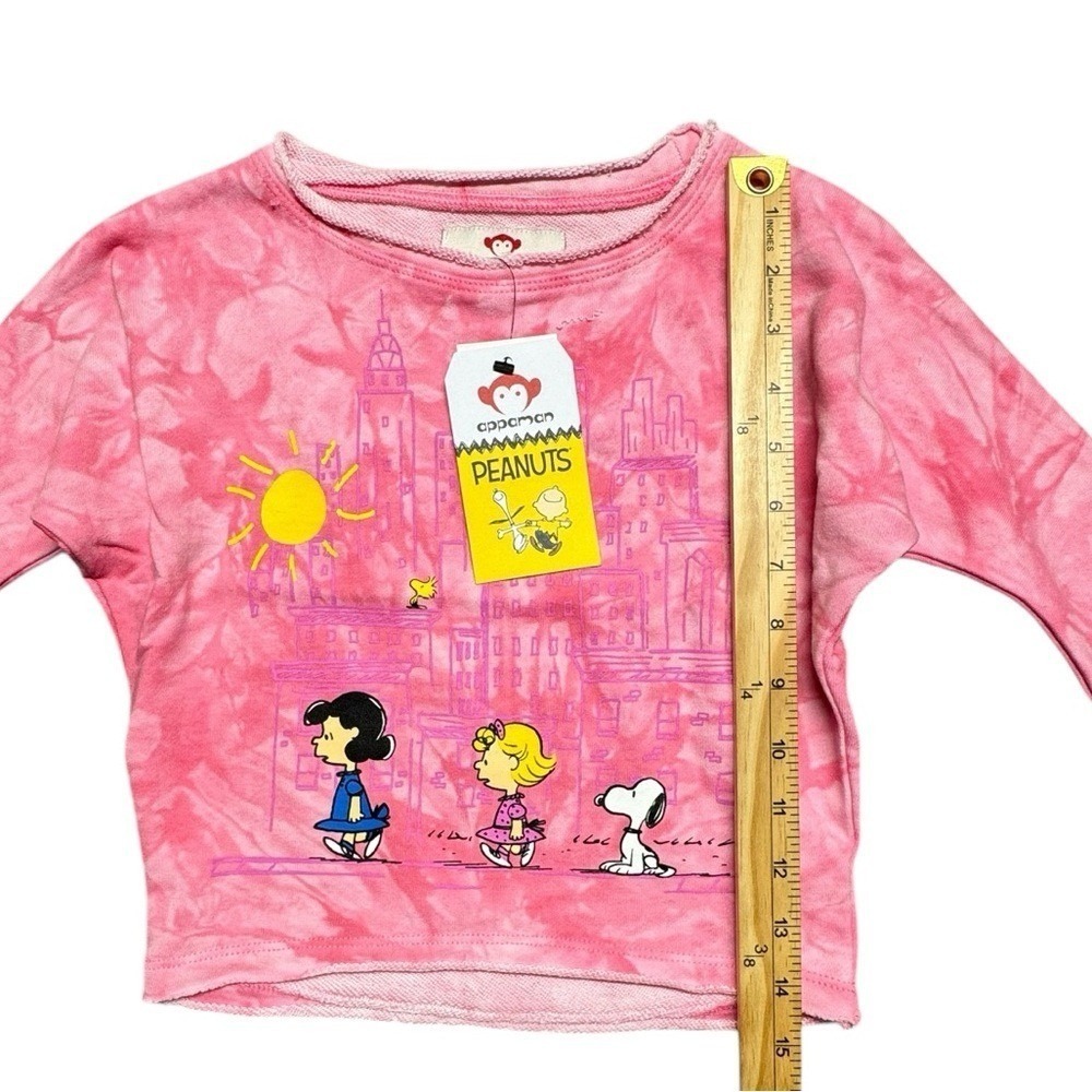 Appaman Peanuts Sweatshirt Light Pink Tie Dye Girls Size 3T NWT Casual Snoopy - Picture 3 of 11